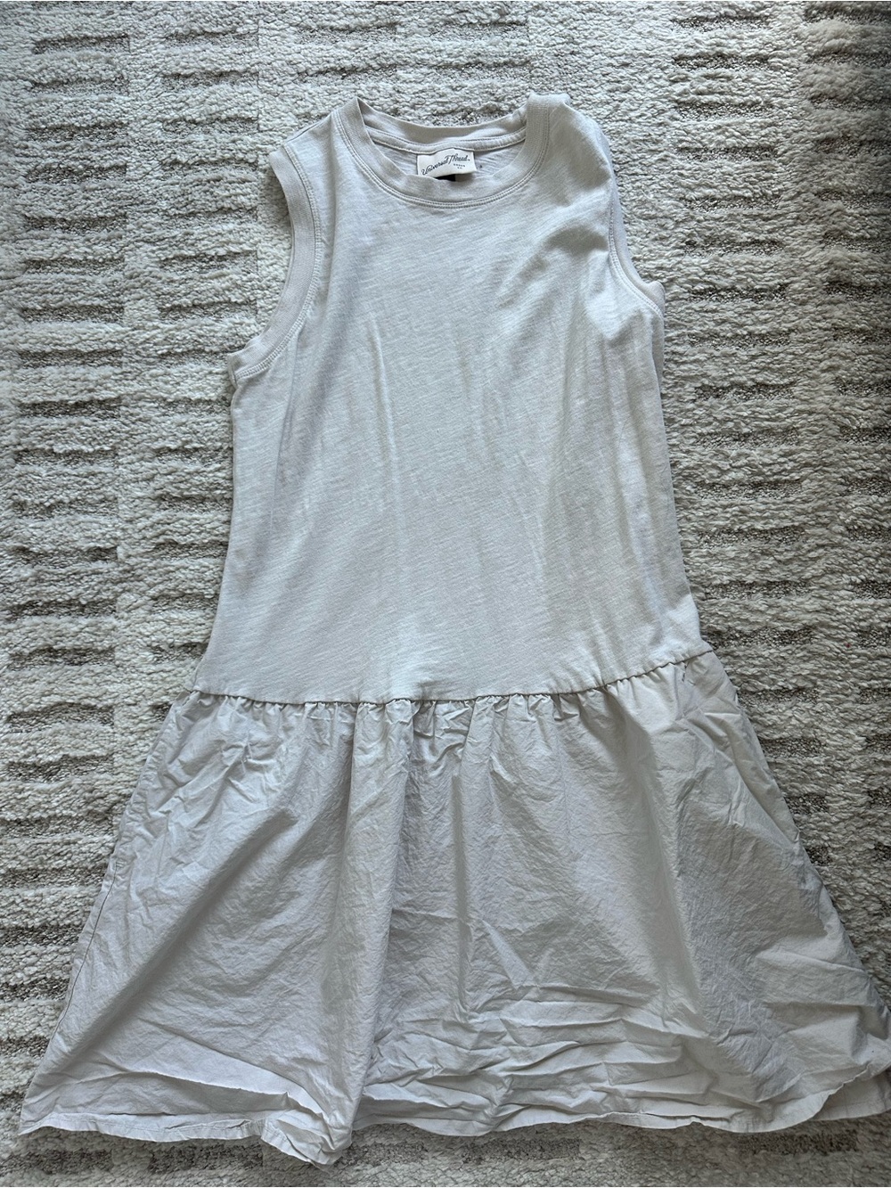 Universal Thread Girls White Sleeveless Ruffle-Hem Dress